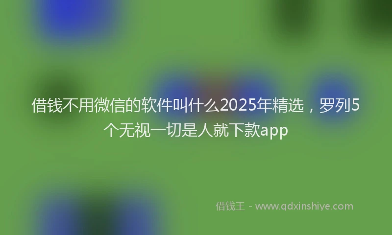 借钱不用微信的软件叫什么2025年精选，罗列5个无视一切是人就下款app