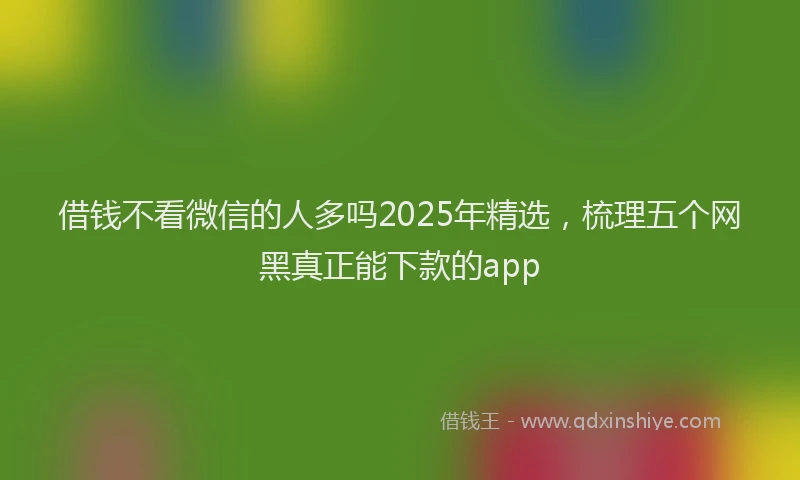 借钱不看微信的人多吗2025年精选，梳理五个网黑真正能下款的app