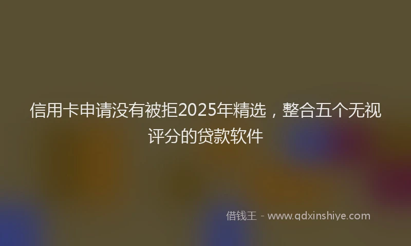 信用卡申请没有被拒2025年精选，整合五个无视评分的贷款软件