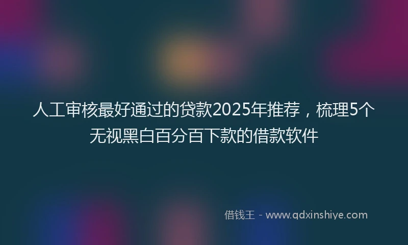 人工审核最好通过的贷款2025年推荐，梳理5个无视黑白百分百下款的借款软件