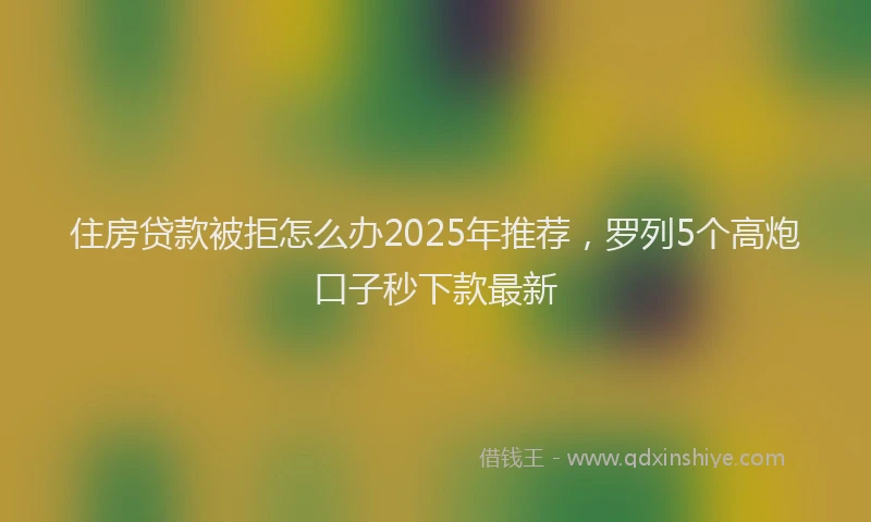 住房贷款被拒怎么办2025年推荐，罗列5个高炮口子秒下款最新