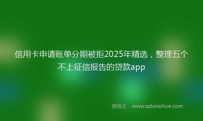 信用卡申请账单分期被拒2025年精选，整理五个不上征信报告的贷款app