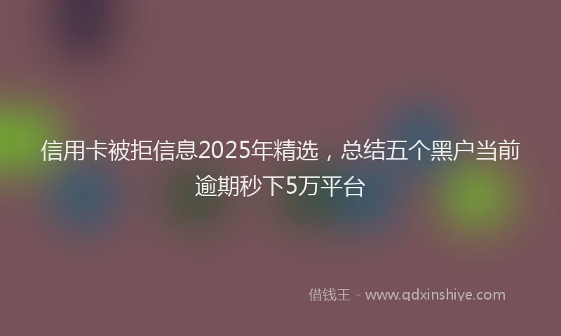 信用卡被拒信息2025年精选，总结五个黑户当前逾期秒下5万平台