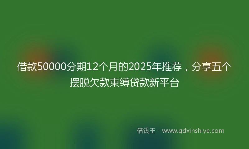 借款50000分期12个月的2025年推荐，分享五个摆脱欠款束缚贷款新平台