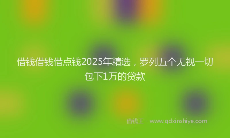 借钱借钱借点钱2025年精选，罗列五个无视一切包下1万的贷款
