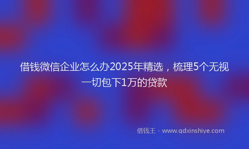 借钱微信企业怎么办2025年精选，梳理5个无视一切包下1万的贷款
