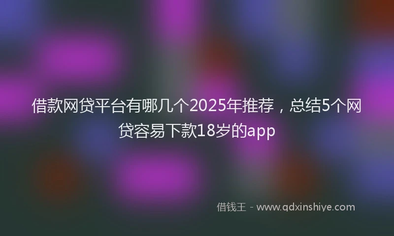 借款网贷平台有哪几个2025年推荐，总结5个网贷容易下款18岁的app