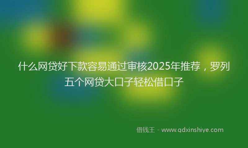 什么网贷好下款容易通过审核2025年推荐，罗列五个网贷大口子轻松借口子