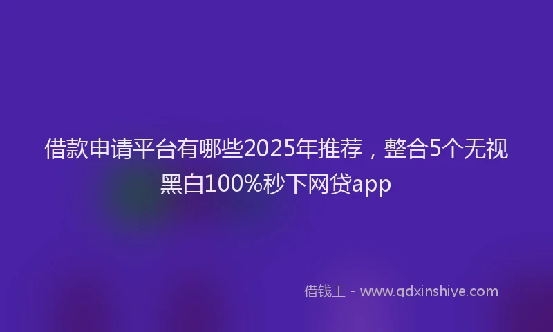 借款申请平台有哪些2025年推荐，整合5个无视黑白100%秒下网贷app