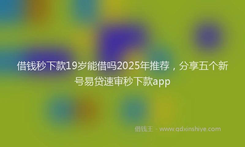 借钱秒下款19岁能借吗2025年推荐，分享五个新号易贷速审秒下款app