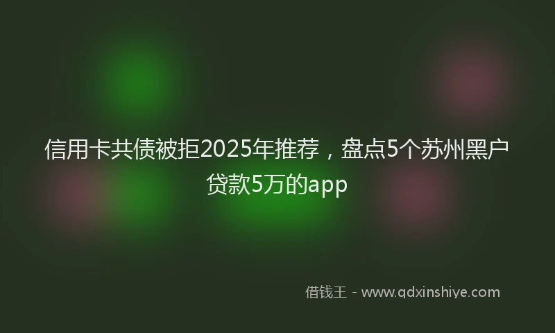 信用卡共债被拒2025年推荐，盘点5个苏州黑户贷款5万的app