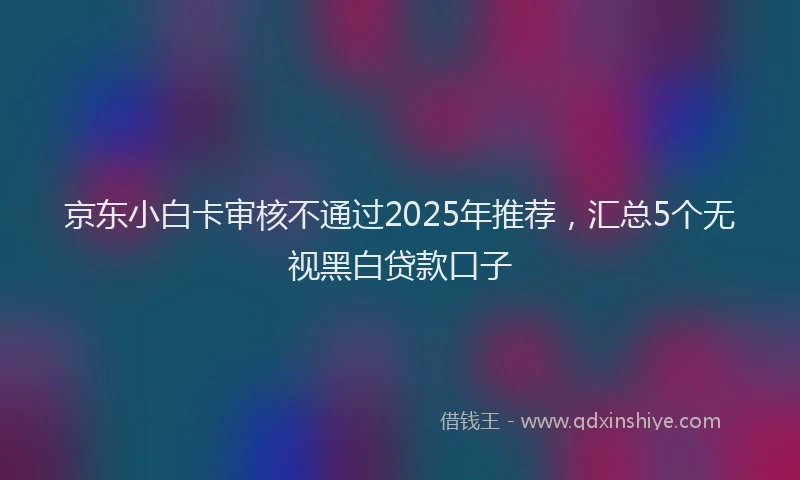 京东小白卡审核不通过2025年推荐，汇总5个无视黑白贷款口子
