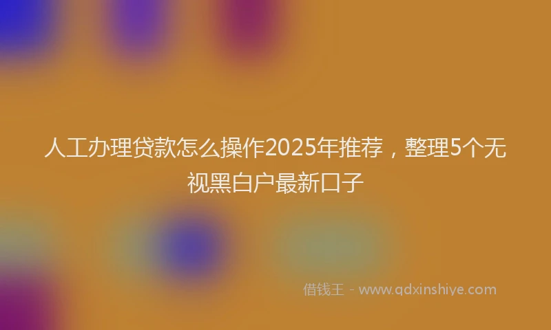 人工办理贷款怎么操作2025年推荐，整理5个无视黑白户最新口子