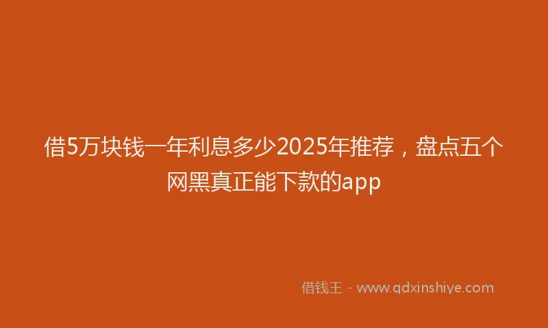 借5万块钱一年利息多少2025年推荐，盘点五个网黑真正能下款的app
