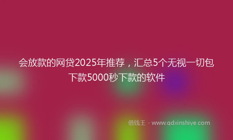会放款的网贷2025年推荐，汇总5个无视一切包下款5000秒下款的软件