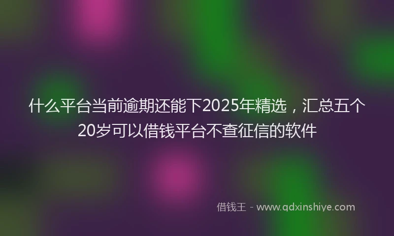 什么平台当前逾期还能下2025年精选，汇总五个20岁可以借钱平台不查征信的软件