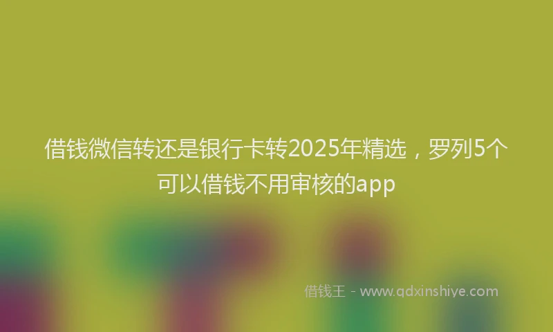 借钱微信转还是银行卡转2025年精选，罗列5个可以借钱不用审核的app