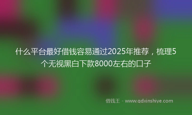 什么平台最好借钱容易通过2025年推荐，梳理5个无视黑白下款8000左右的口子