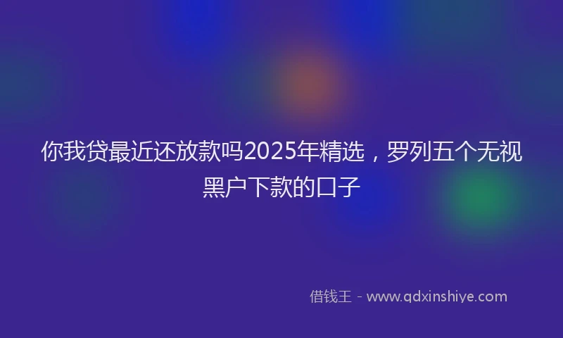 你我贷最近还放款吗2025年精选，罗列五个无视黑户下款的口子