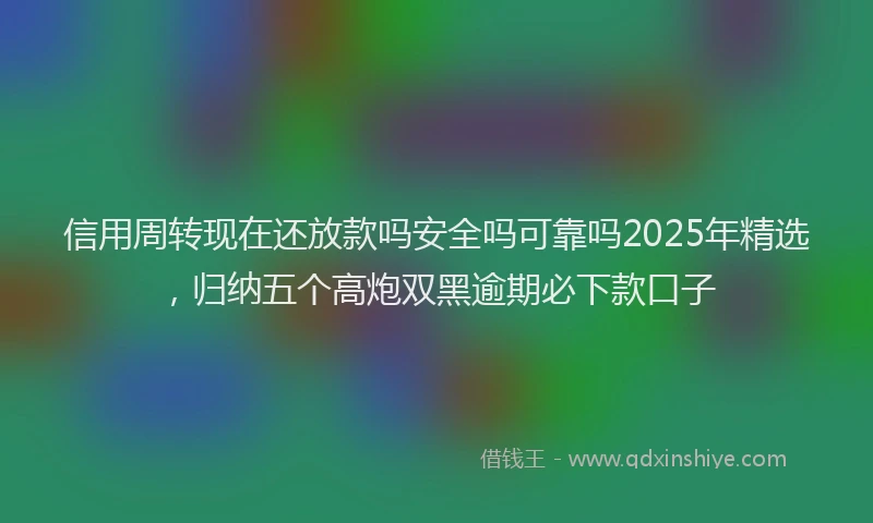 信用周转现在还放款吗安全吗可靠吗2025年精选，归纳五个高炮双黑逾期必下款口子