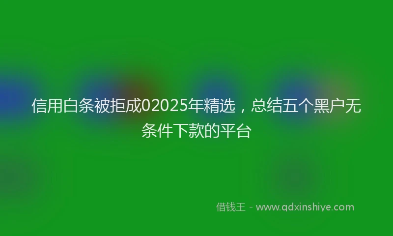 信用白条被拒成02025年精选，总结五个黑户无条件下款的平台