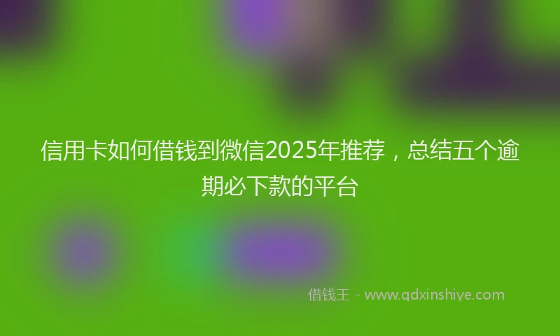 信用卡如何借钱到微信2025年推荐，总结五个逾期必下款的平台