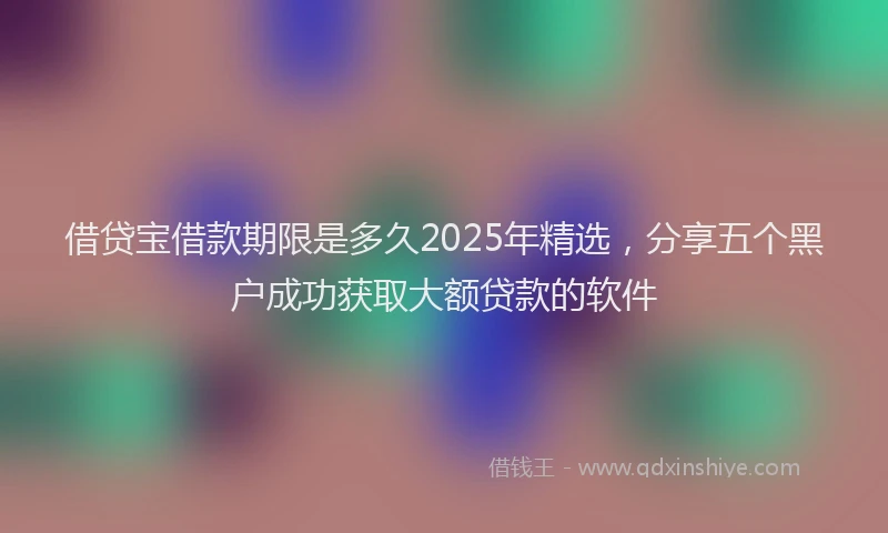 借贷宝借款期限是多久2025年精选，分享五个黑户成功获取大额贷款的软件