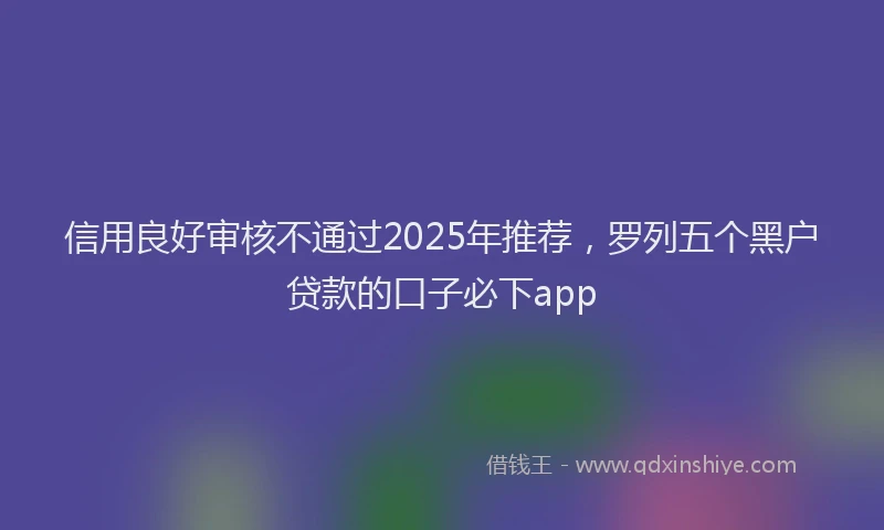 信用良好审核不通过2025年推荐，罗列五个黑户贷款的口子必下app