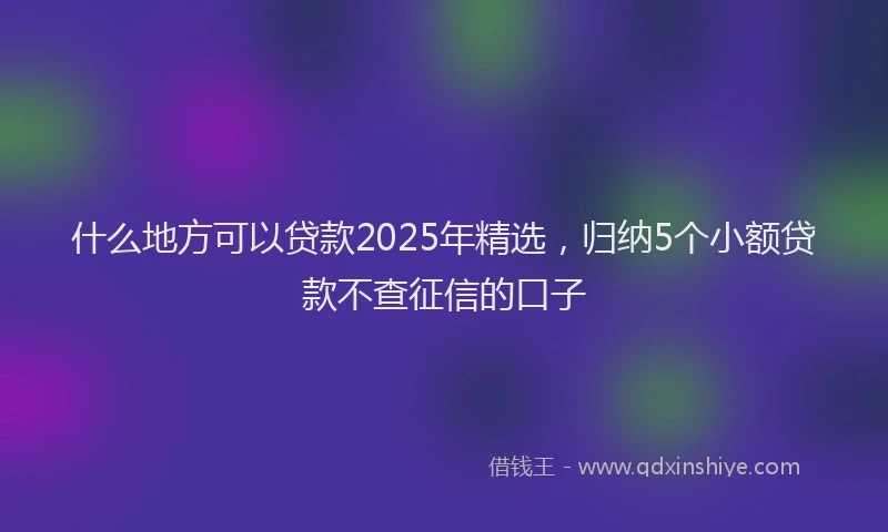 什么地方可以贷款2025年精选，归纳5个小额贷款不查征信的口子