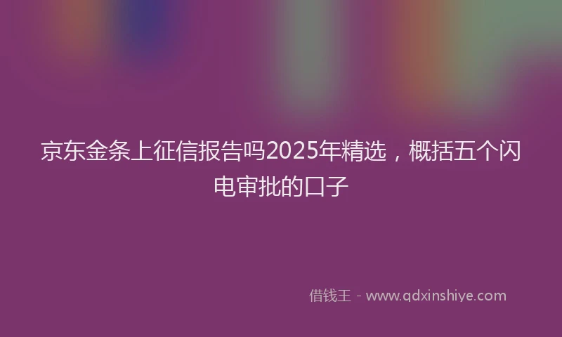 京东金条上征信报告吗2025年精选，概括五个闪电审批的口子