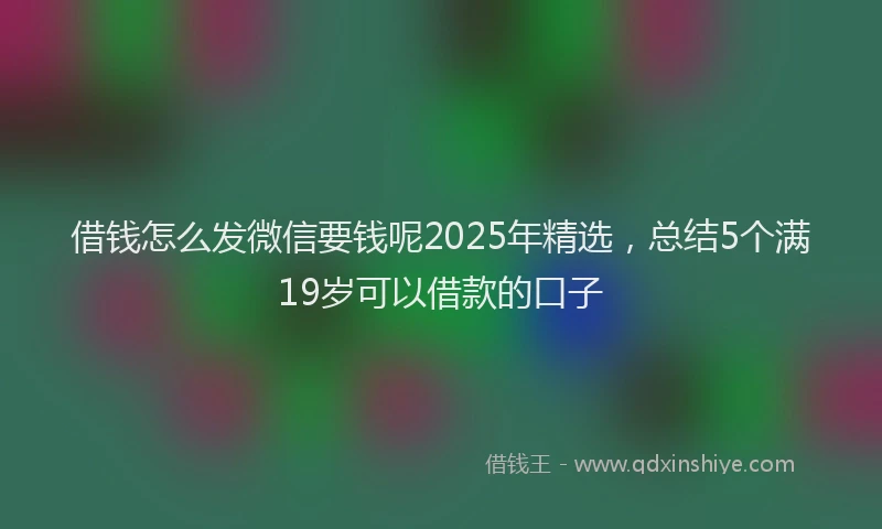 借钱怎么发微信要钱呢2025年精选，总结5个满19岁可以借款的口子