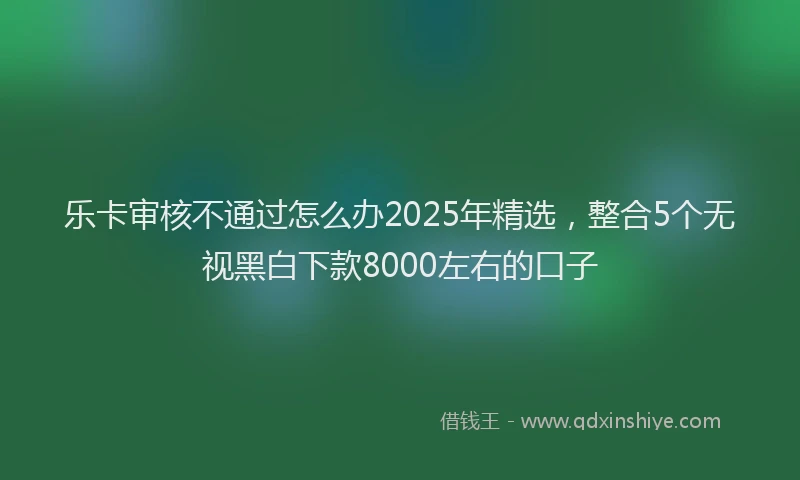 乐卡审核不通过怎么办2025年精选，整合5个无视黑白下款8000左右的口子