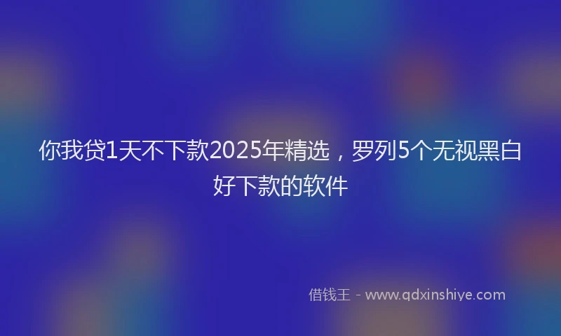 你我贷1天不下款2025年精选，罗列5个无视黑白好下款的软件