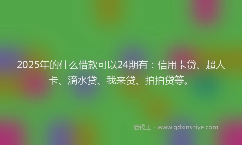 2025年的什么借款可以24期有：信用卡贷、超人卡、滴水贷、我来贷、拍拍贷等。