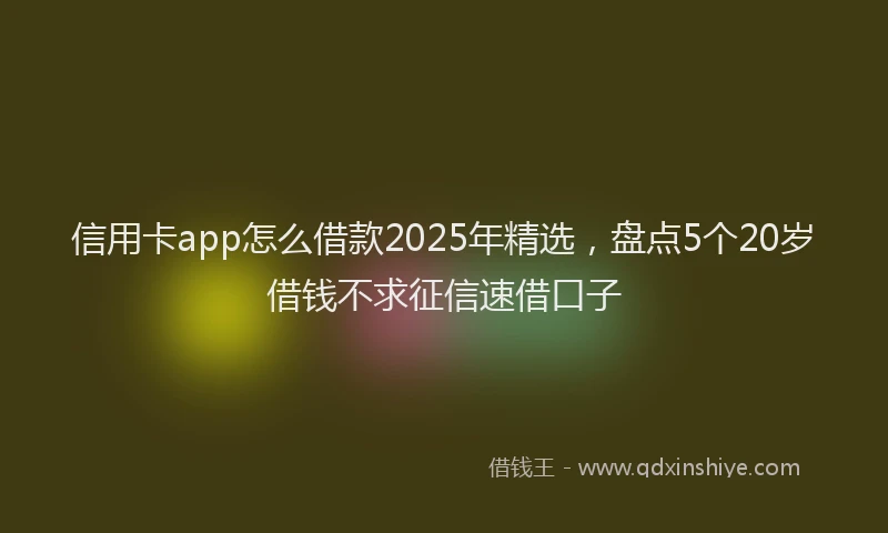 信用卡app怎么借款2025年精选，盘点5个20岁借钱不求征信速借口子