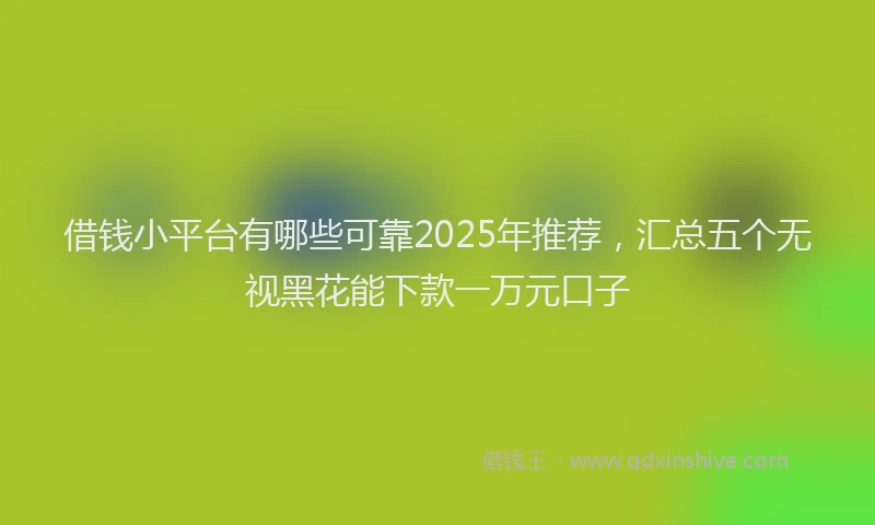 借钱小平台有哪些可靠2025年推荐，汇总五个无视黑花能下款一万元口子