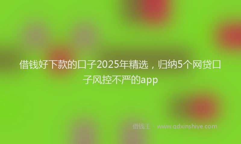 借钱好下款的口子2025年精选，归纳5个网贷口子风控不严的app