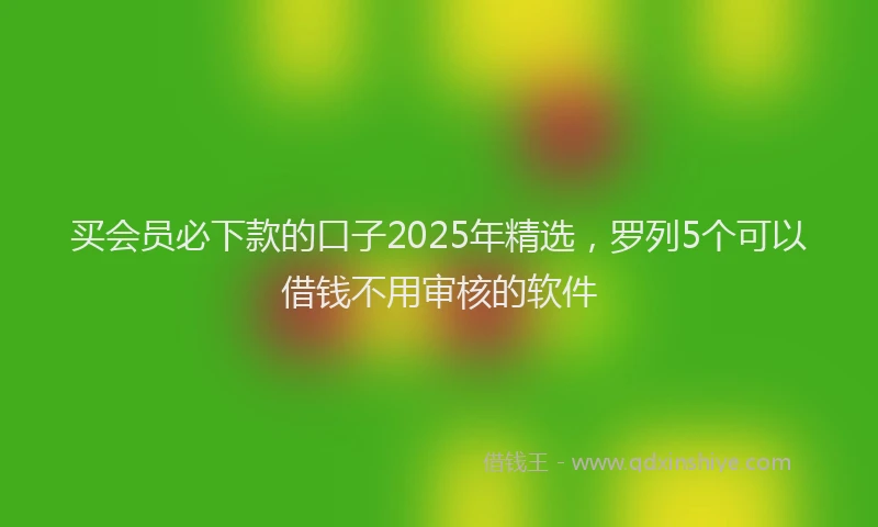 买会员必下款的口子2025年精选，罗列5个可以借钱不用审核的软件
