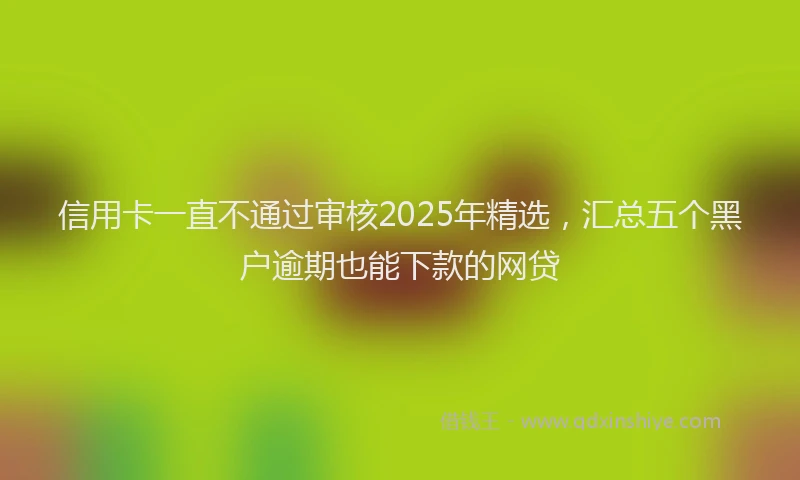 信用卡一直不通过审核2025年精选，汇总五个黑户逾期也能下款的网贷