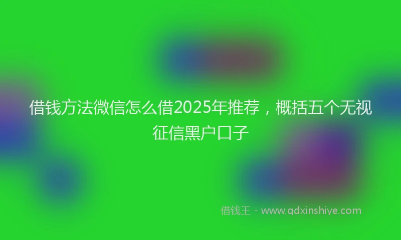 借钱方法微信怎么借2025年推荐，概括五个无视征信黑户口子