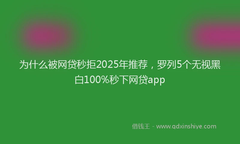 为什么被网贷秒拒2025年推荐，罗列5个无视黑白100%秒下网贷app