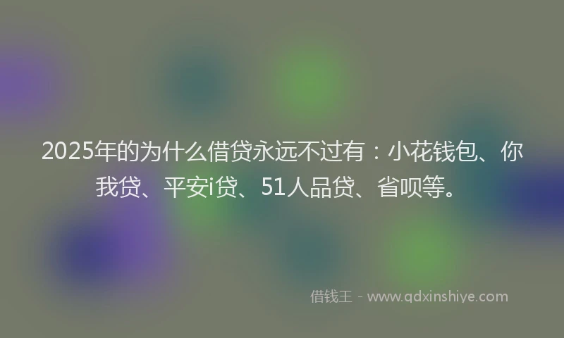 2025年的为什么借贷永远不过有：小花钱包、你我贷、平安i贷、51人品贷、省呗等。