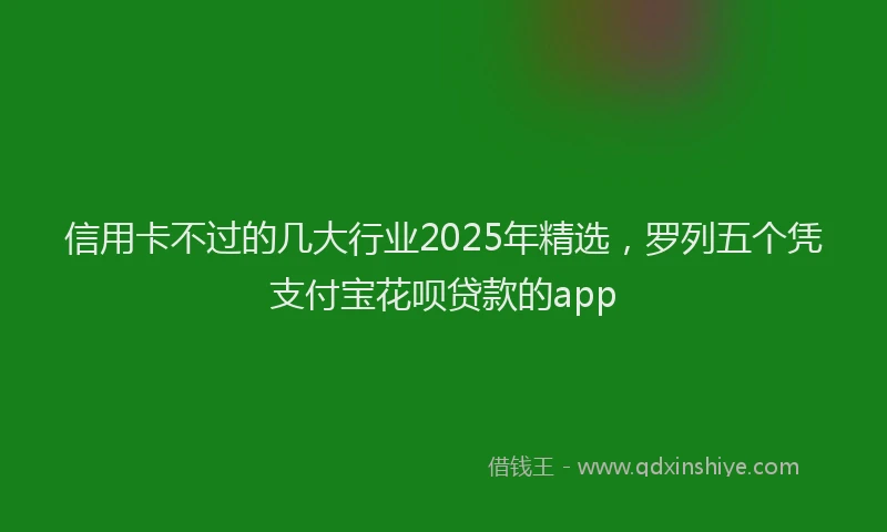 信用卡不过的几大行业2025年精选，罗列五个凭支付宝花呗贷款的app