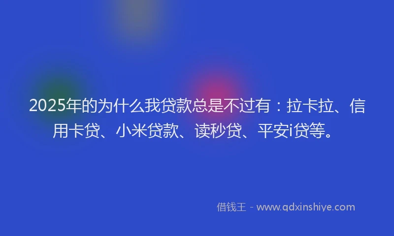2025年的为什么我贷款总是不过有：拉卡拉、信用卡贷、小米贷款、读秒贷、平安i贷等。
