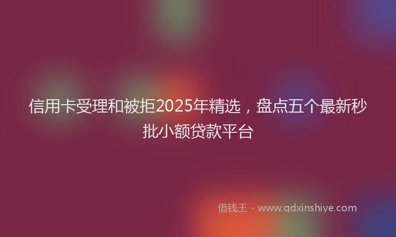 信用卡受理和被拒2025年精选，盘点五个最新秒批小额贷款平台