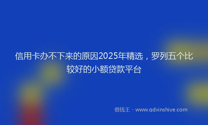 信用卡办不下来的原因2025年精选，罗列五个比较好的小额贷款平台
