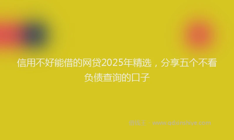 信用不好能借的网贷2025年精选，分享五个不看负债查询的口子