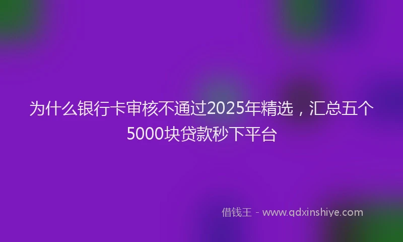 为什么银行卡审核不通过2025年精选，汇总五个5000块贷款秒下平台