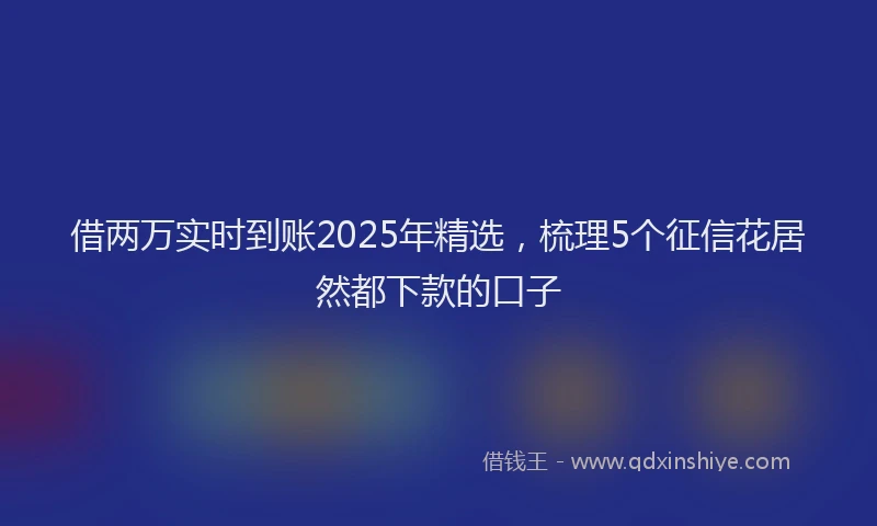 借两万实时到账2025年精选，梳理5个征信花居然都下款的口子