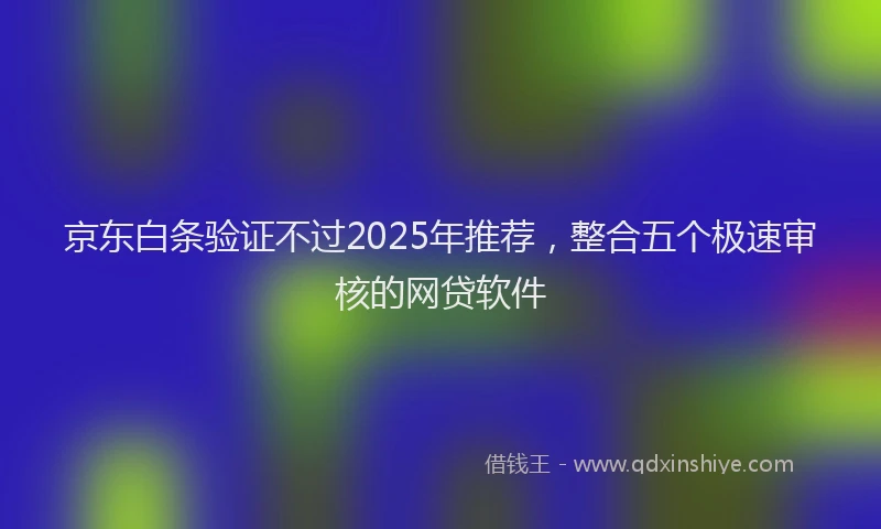 京东白条验证不过2025年推荐，整合五个极速审核的网贷软件